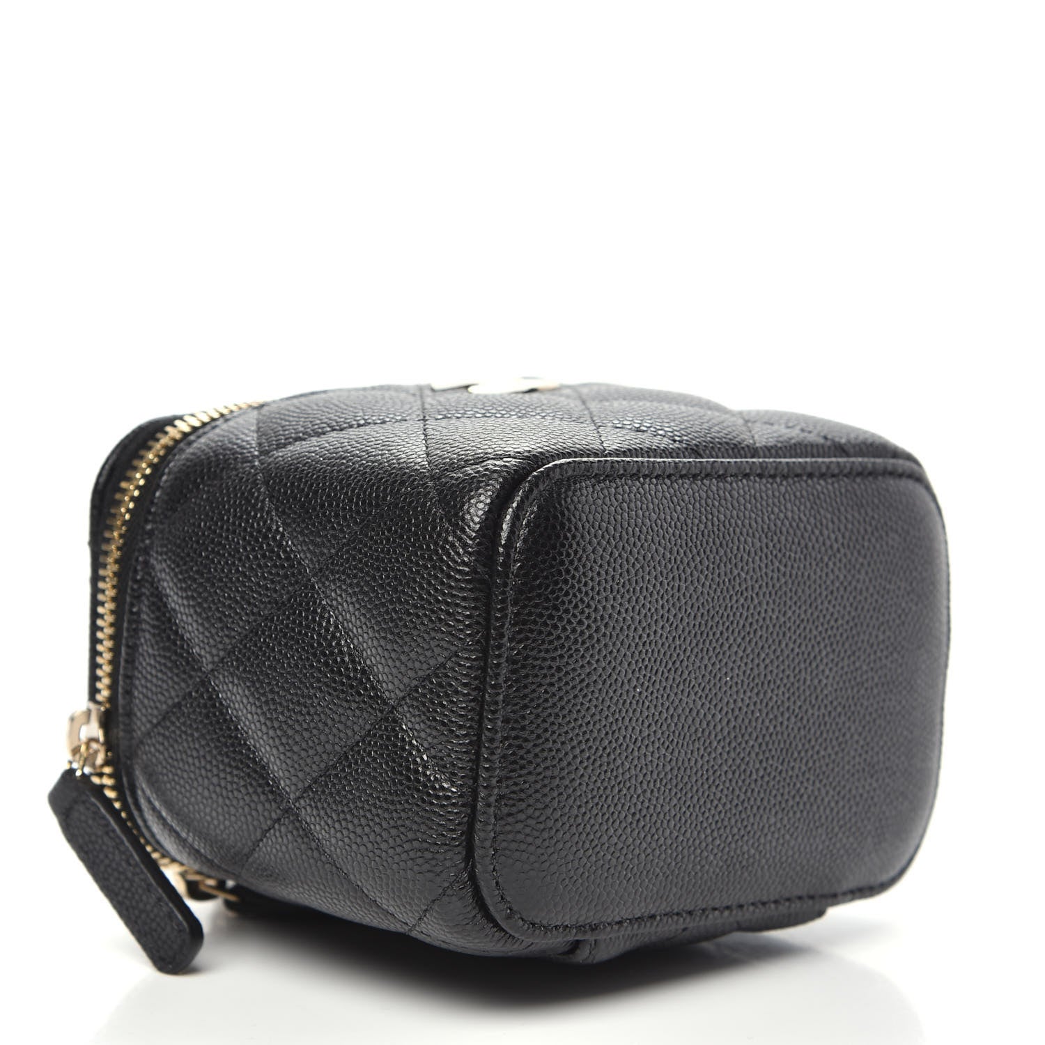 Chanel Caviar Quilted Mini Pearl On Top Vanity Case With Chain Black 4 of 10