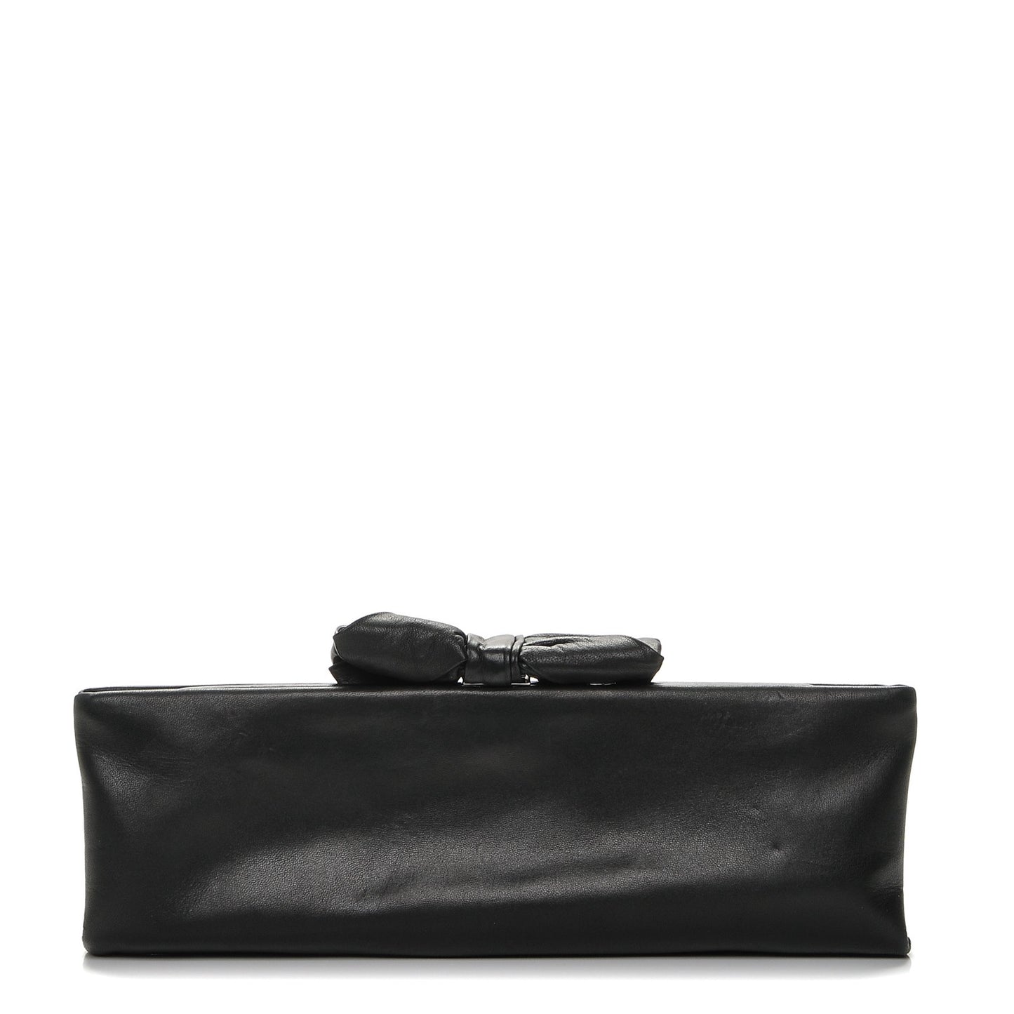 Lambskin Bow Clutch Black