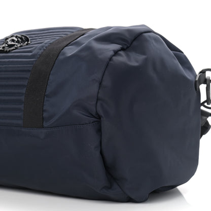 Versace Canvas Nylon Quilted Palazzo Duffle Bag Navy Black 8 of 8