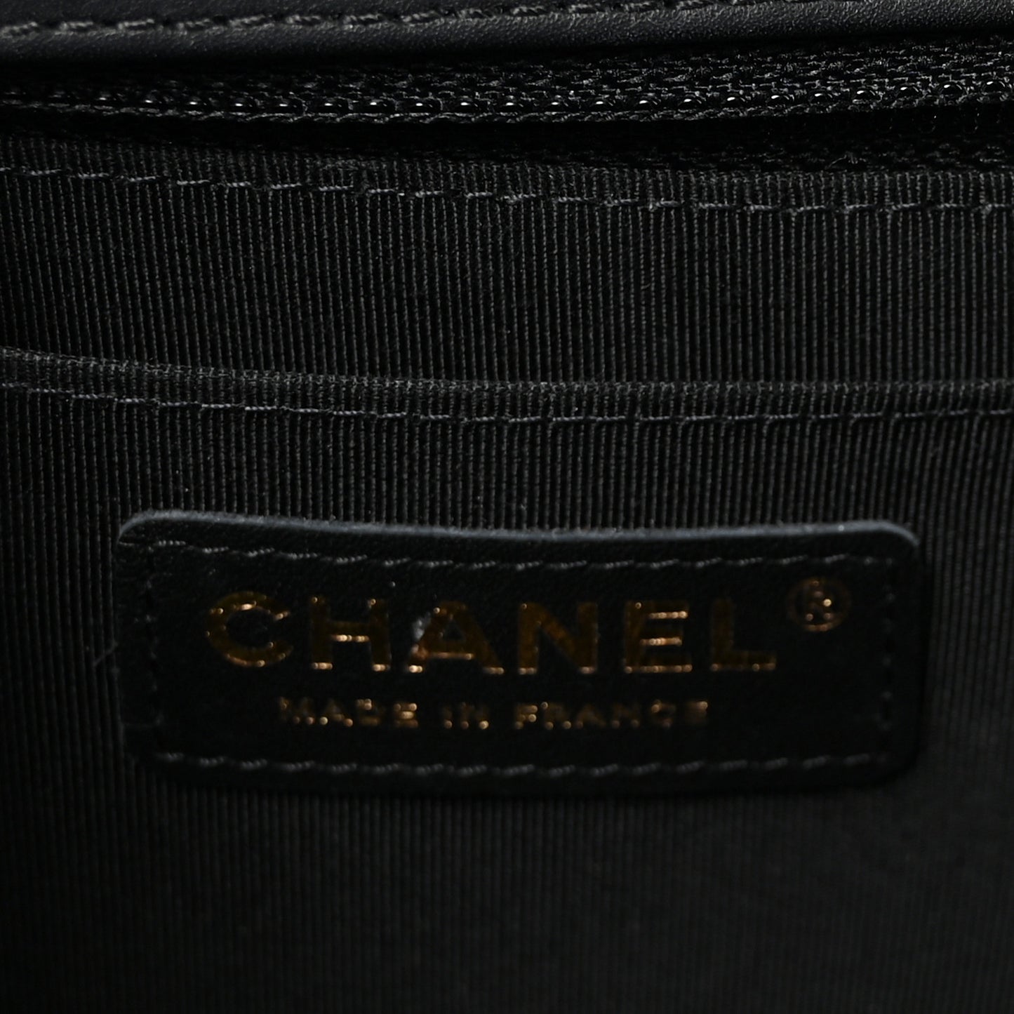 Calfskin Chevron Quilted Mini Statement Flap Black