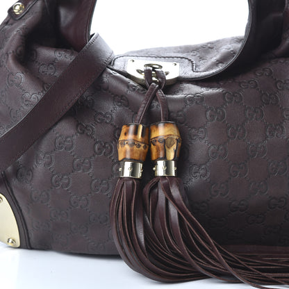 Gucci Guccissima Medium Indy Top Handle Hobo Dark Brown 11 of 12