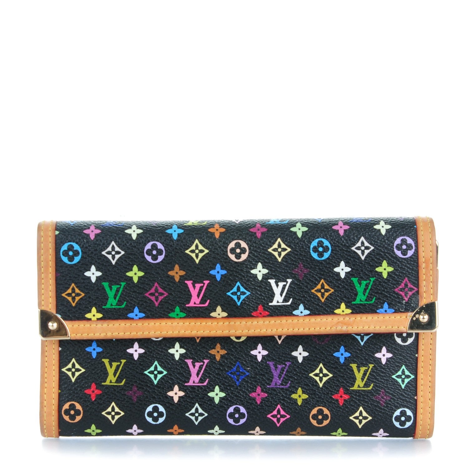 Louis Vuitton Monogram Multicolor Porte Tresor International Wallet Black 1 of 9