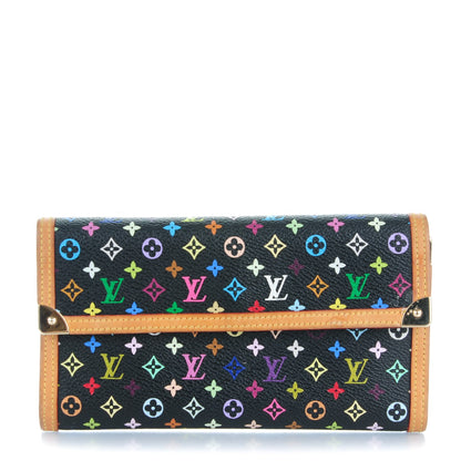 Louis Vuitton Monogram Multicolor Porte Tresor International Wallet Black 1 of 9