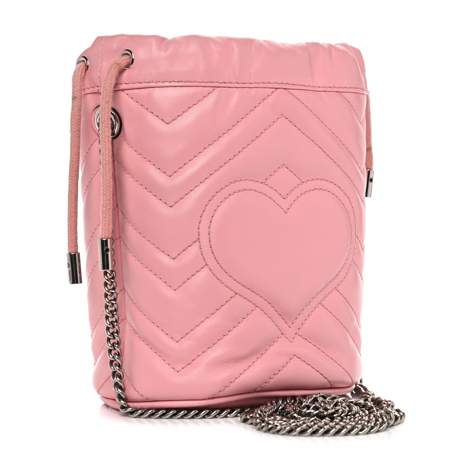 Gucci Calfskin Matelasse Mini GG Marmont 2.0 Bucket Bag Wild Rose 3 of 10