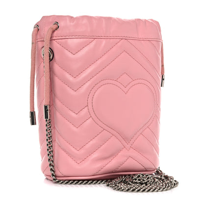 Gucci Calfskin Matelasse Mini GG Marmont 2.0 Bucket Bag Wild Rose 3 of 10