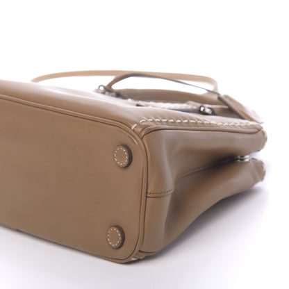 Prada City Calf Mini Hand Stitched Galleria Double Zip Tote Caramel 12 of 18