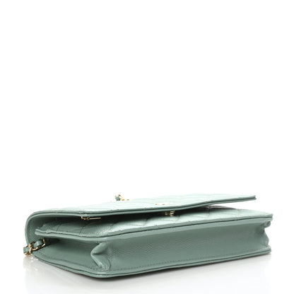 Chanel Caviar Quilted Wallet On Chain WOC Dark Green 4 of 10