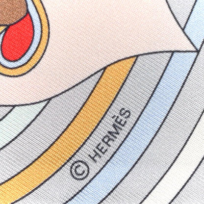 Hermes Silk Carres Volants Twilly Grenadine Gris Perle Rose Pale 3 of 5