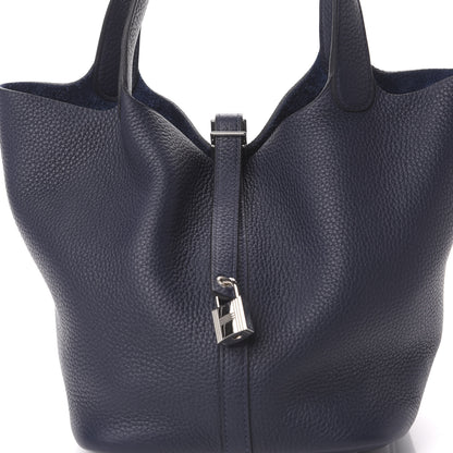 Hermes Taurillon Clemence Picotin Lock 22 MM Bleu Nuit 8 of 11