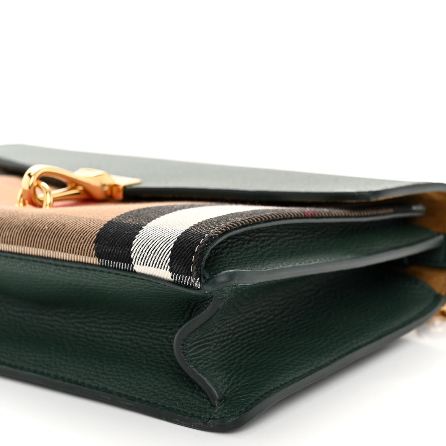 Burberry Derby Calfskin House Check Small Macken Crossbody Bag Bottle Green 9 of 9