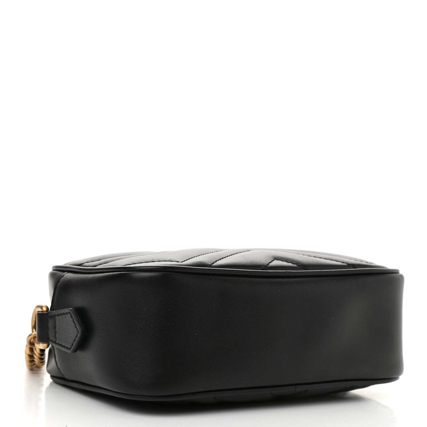 Gucci Calfskin Matelasse Mini GG Marmont Chain Shoulder Bag Black 4 of 10