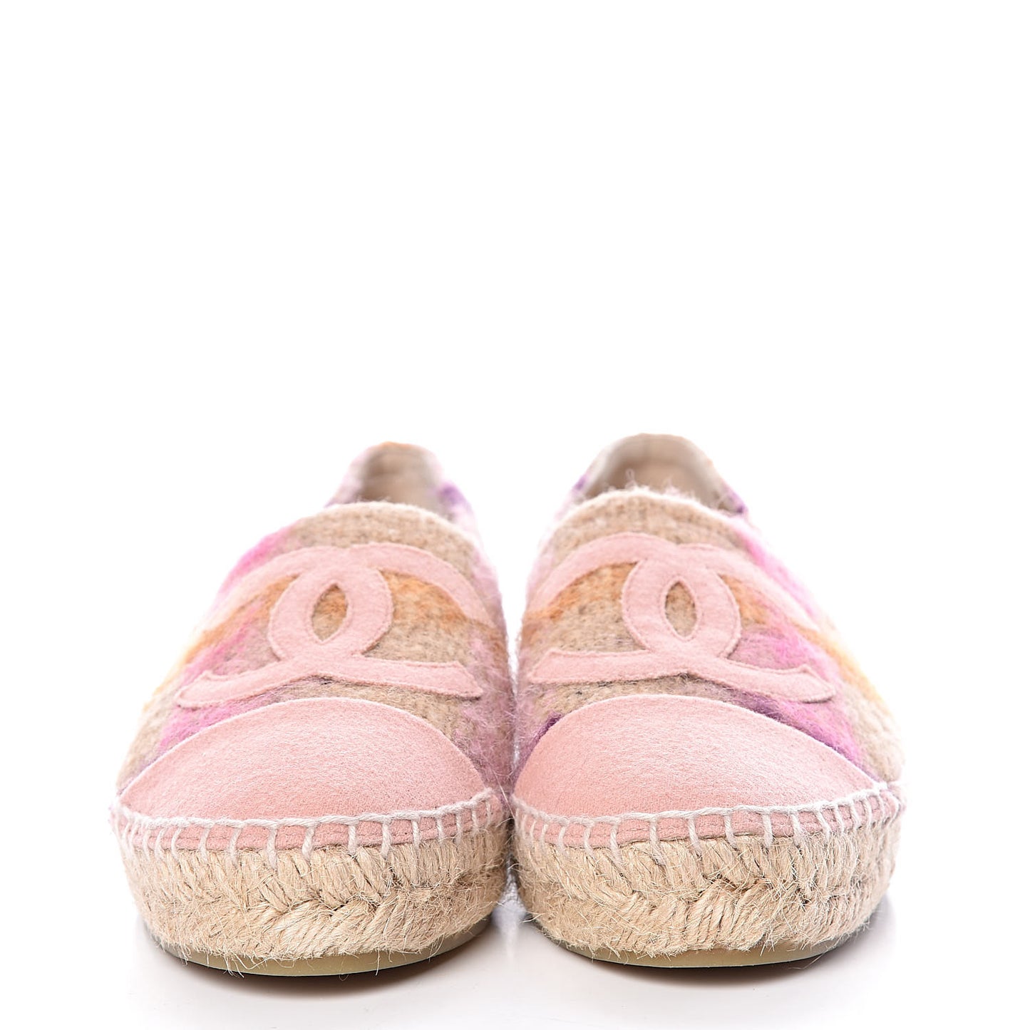 Tweed CC Espadrilles 35 Pink Multicolor