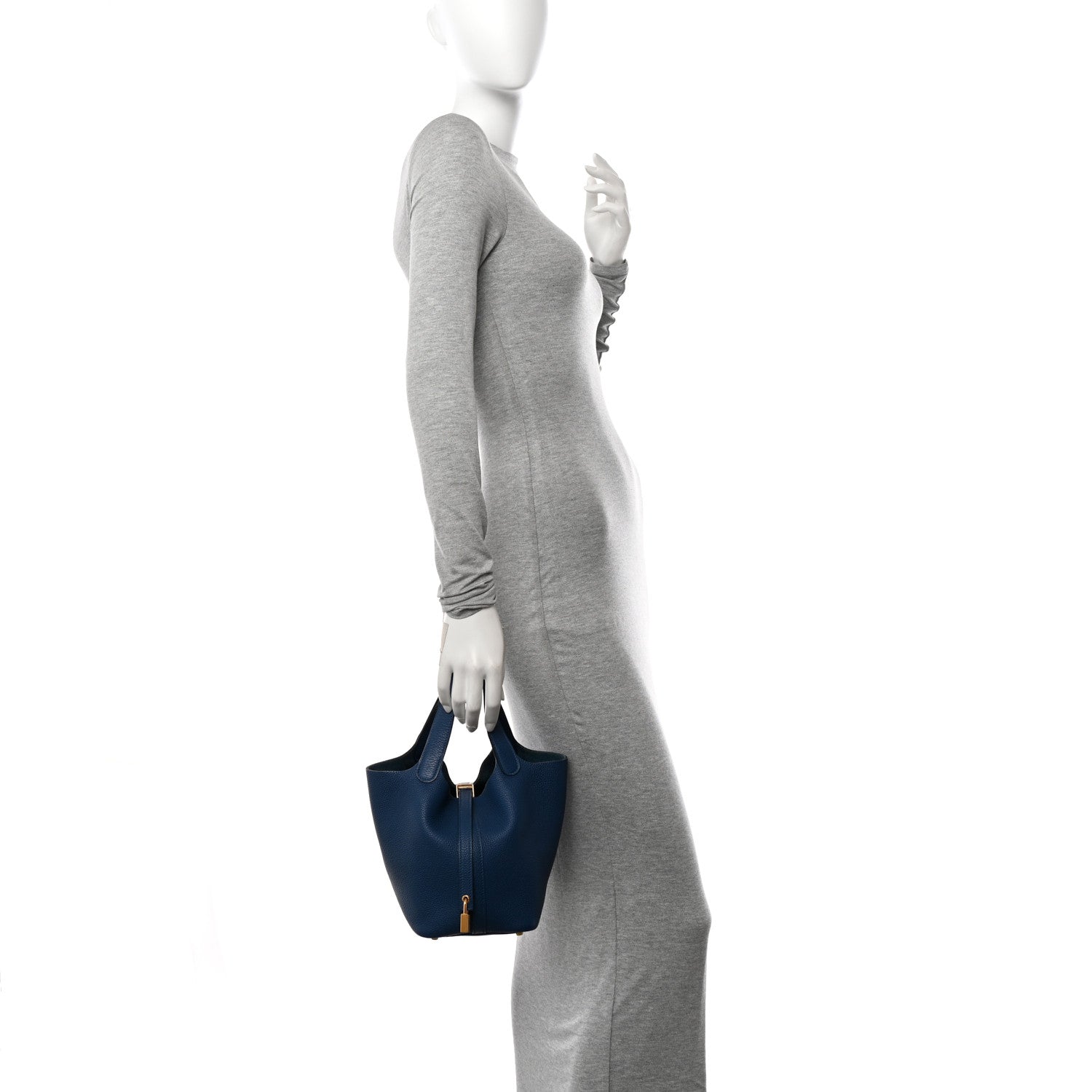 Hermes Taurillon Maurice Picotin Lock 18 PM Deep Blue 2 of 14