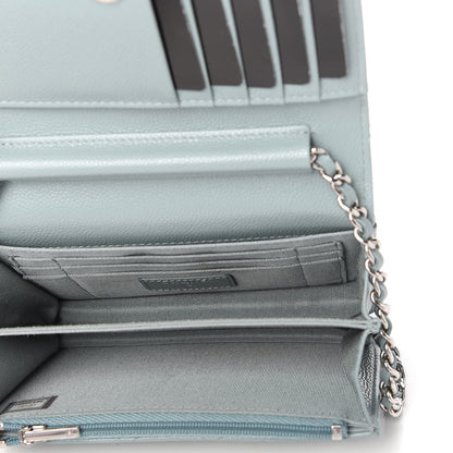 Chanel Caviar Quilted Mini Wallet On Chain WOC Blue 5 of 10