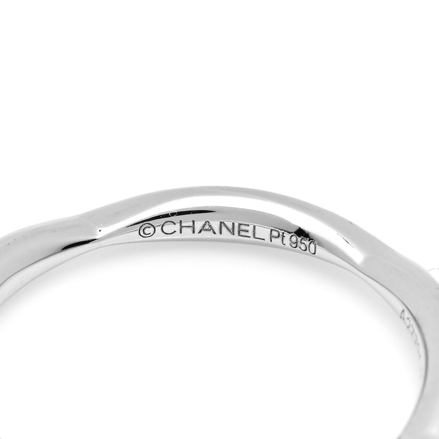Chanel Platinum Camelie Wedding Band Ring 49 4.75 4 of 4