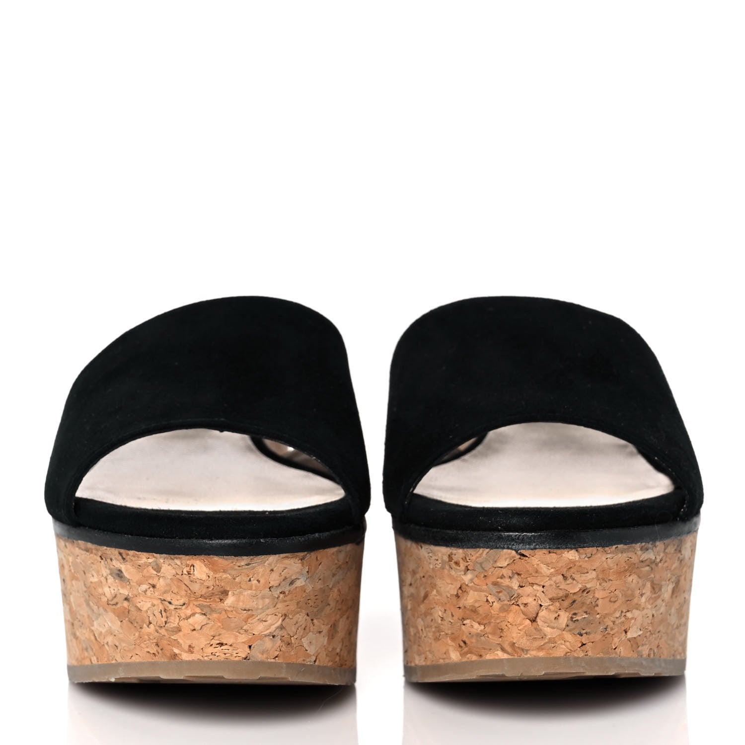 Jimmy Choo Suede Cork DeeDee Platform Wedge Slide Sandals 37.5 Black 2 of 10