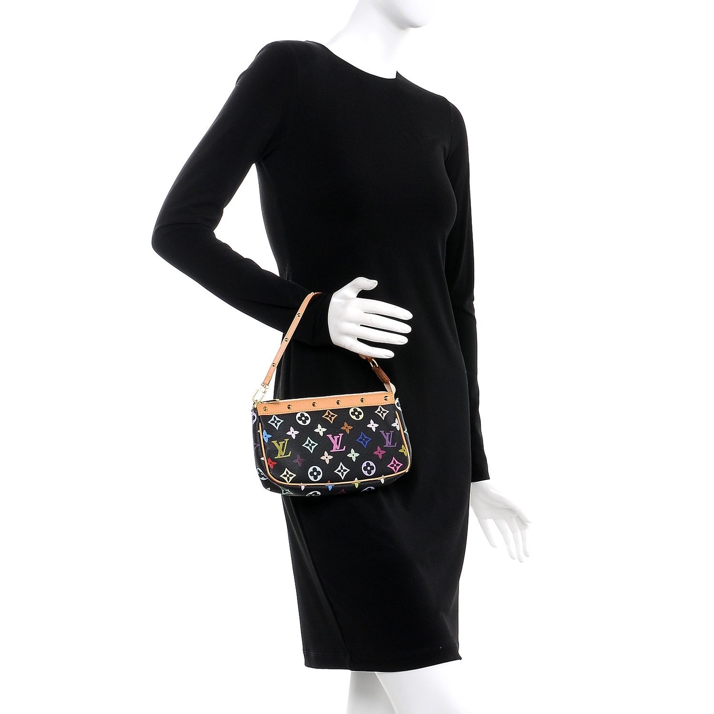 Monogram Multicolor Pochette Accessories Black