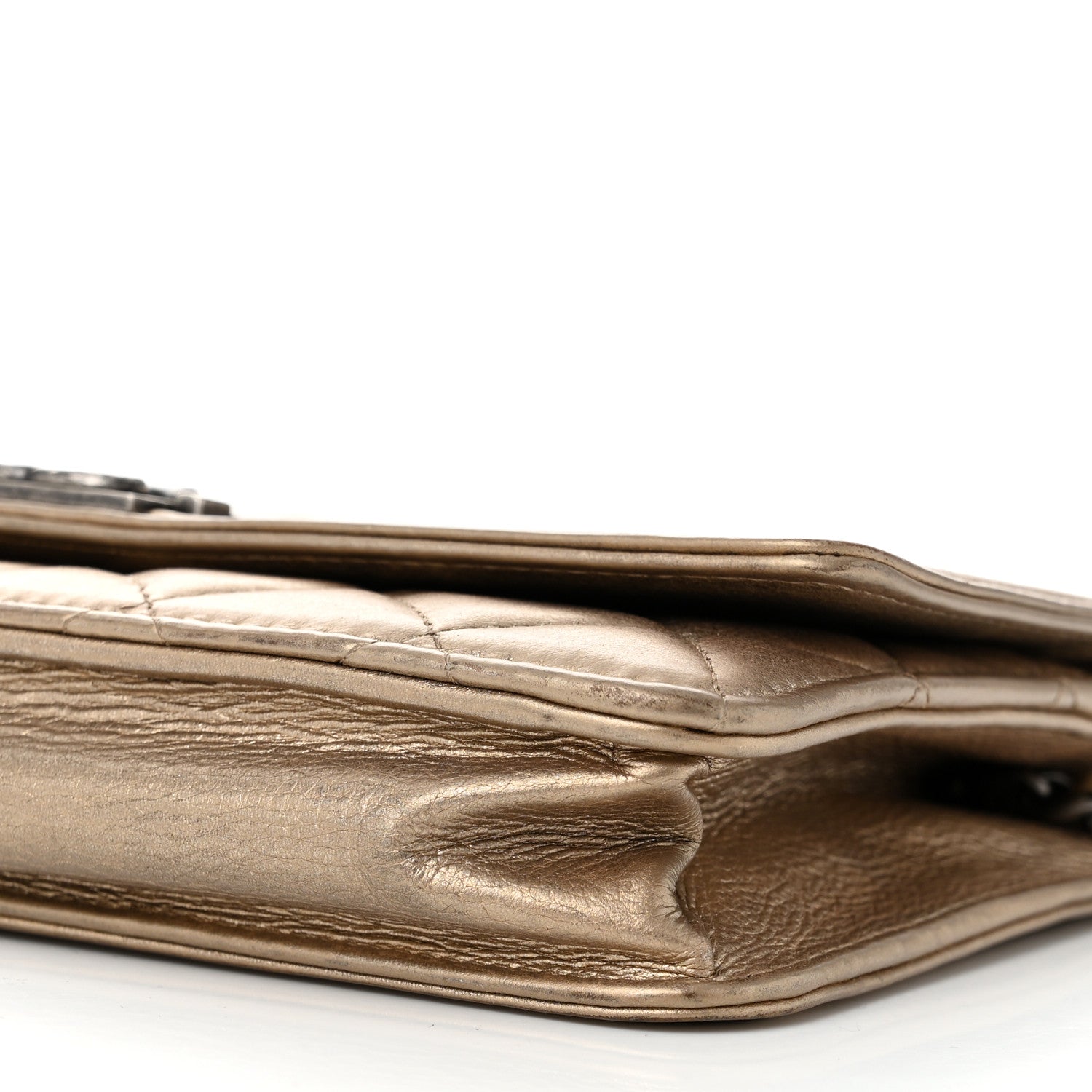 Chanel Metallic Calfskin Quilted Boy Wallet On Chain WOC Gold 11 of 11