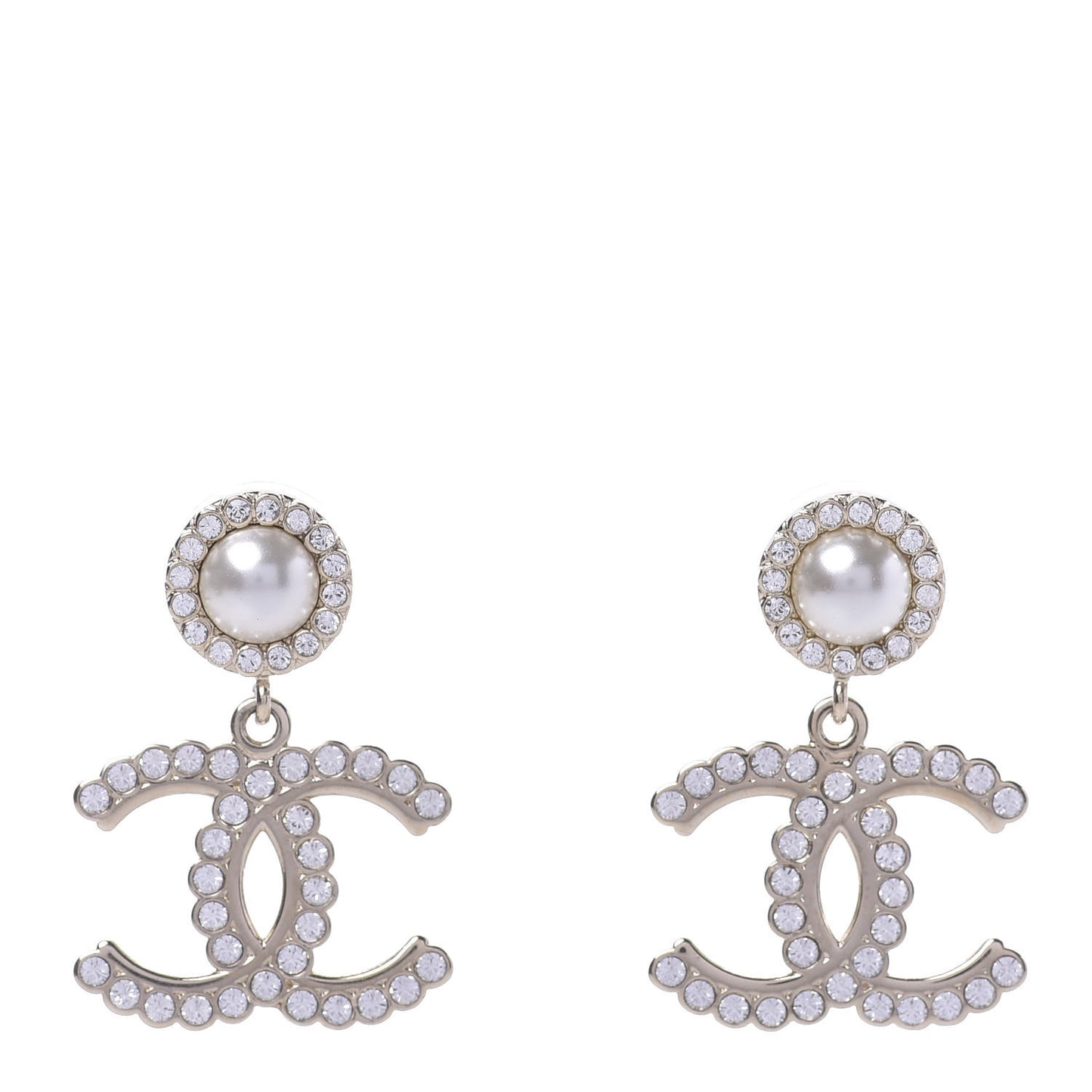 Crystal Pearl Bow-tiful CC Drop Earrings Gold