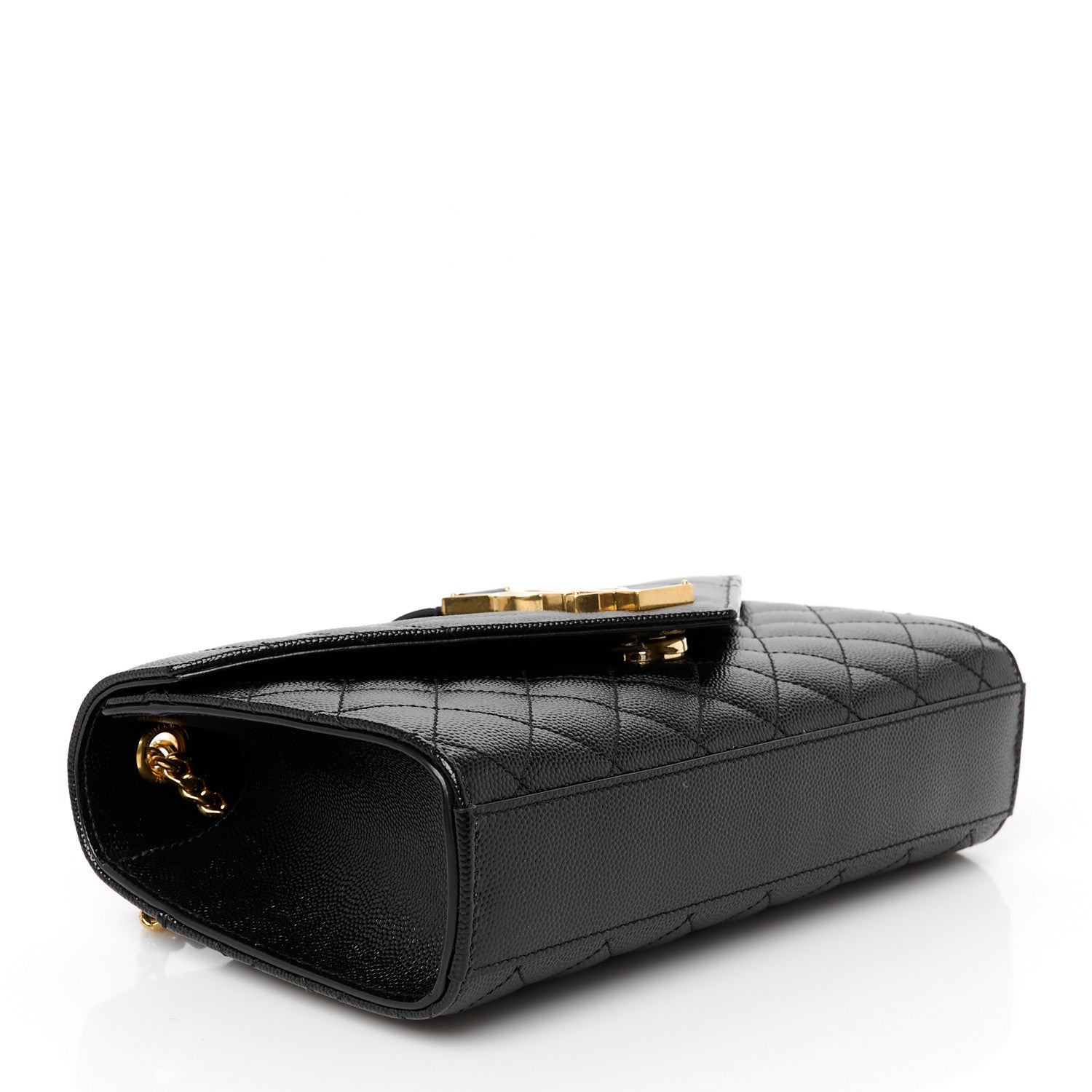 Saint Laurent Grain De Poudre Textured Mixed Matelasse Triquilt Small Monogram Satchel Black 4 of 11