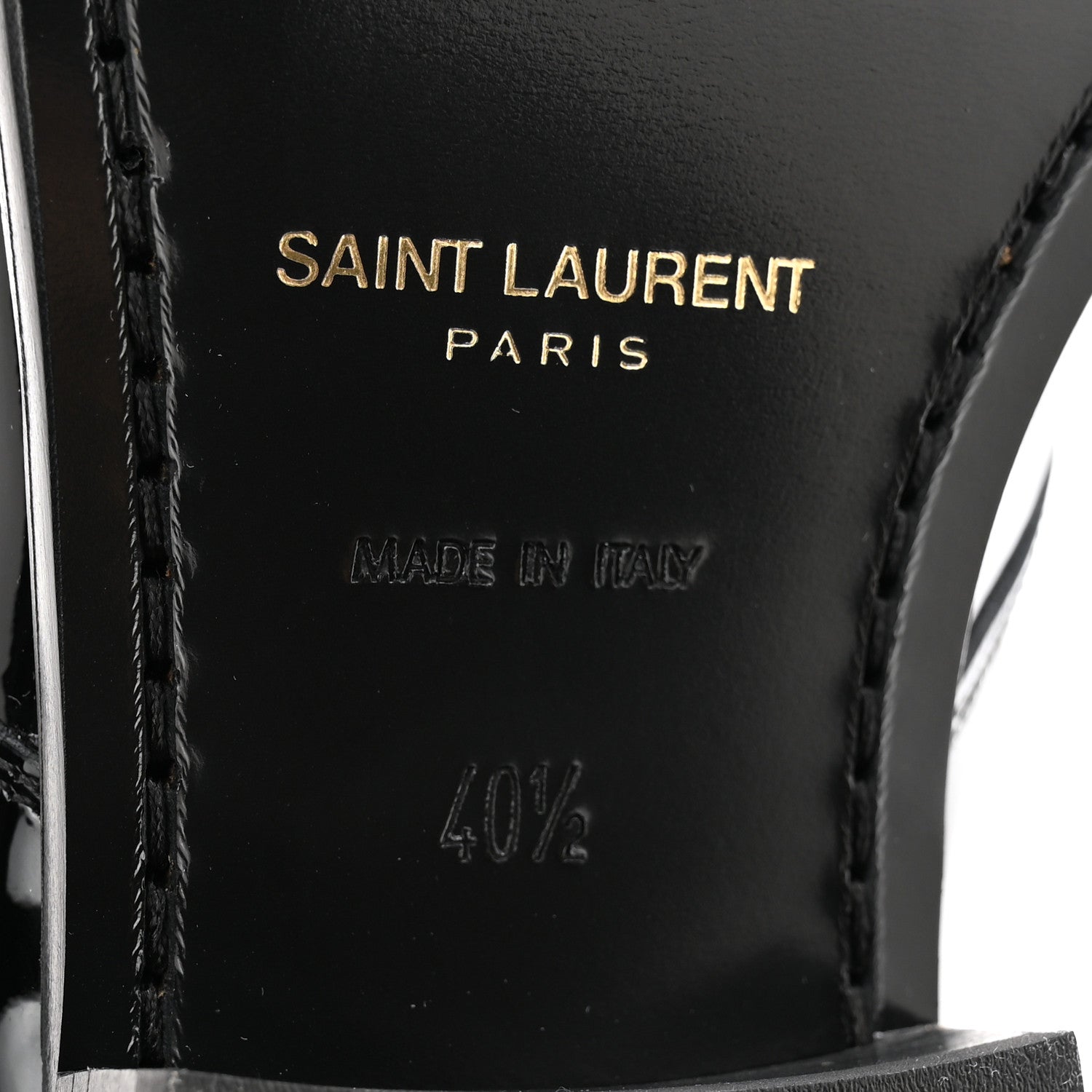 Saint Laurent Patent Lace Up Wyatt 25 Derby Shoes 40.5 Black 6 of 11