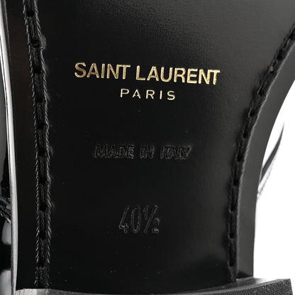 Saint Laurent Patent Lace Up Wyatt 25 Derby Shoes 40.5 Black 6 of 11