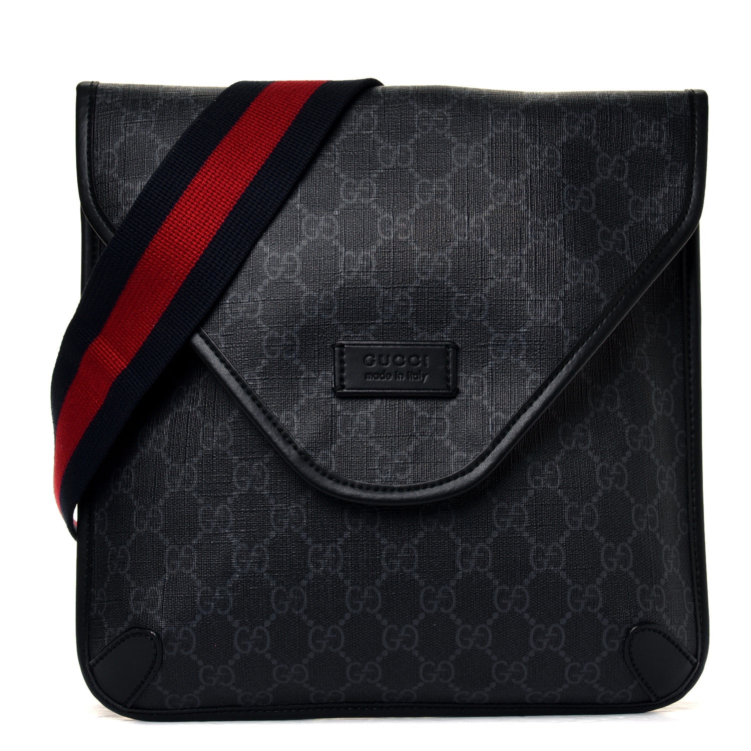 Gucci GG Supreme Monogram Web Medium Messenger Bag Black Grey 1 of 7
