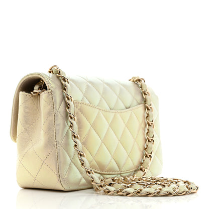 Chanel Iridescent Lambskin Quilted Mini Rectangular Flap Ivory 2 of 10