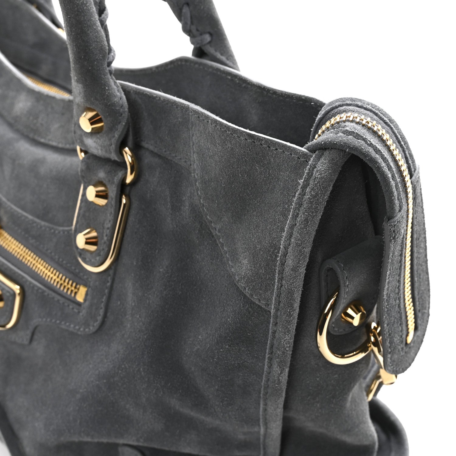 Balenciaga Suede Gold Metallic Edge Hardware City Gris Plomb 13 of 15