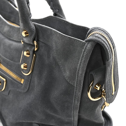 Balenciaga Suede Gold Metallic Edge Hardware City Gris Plomb 13 of 15