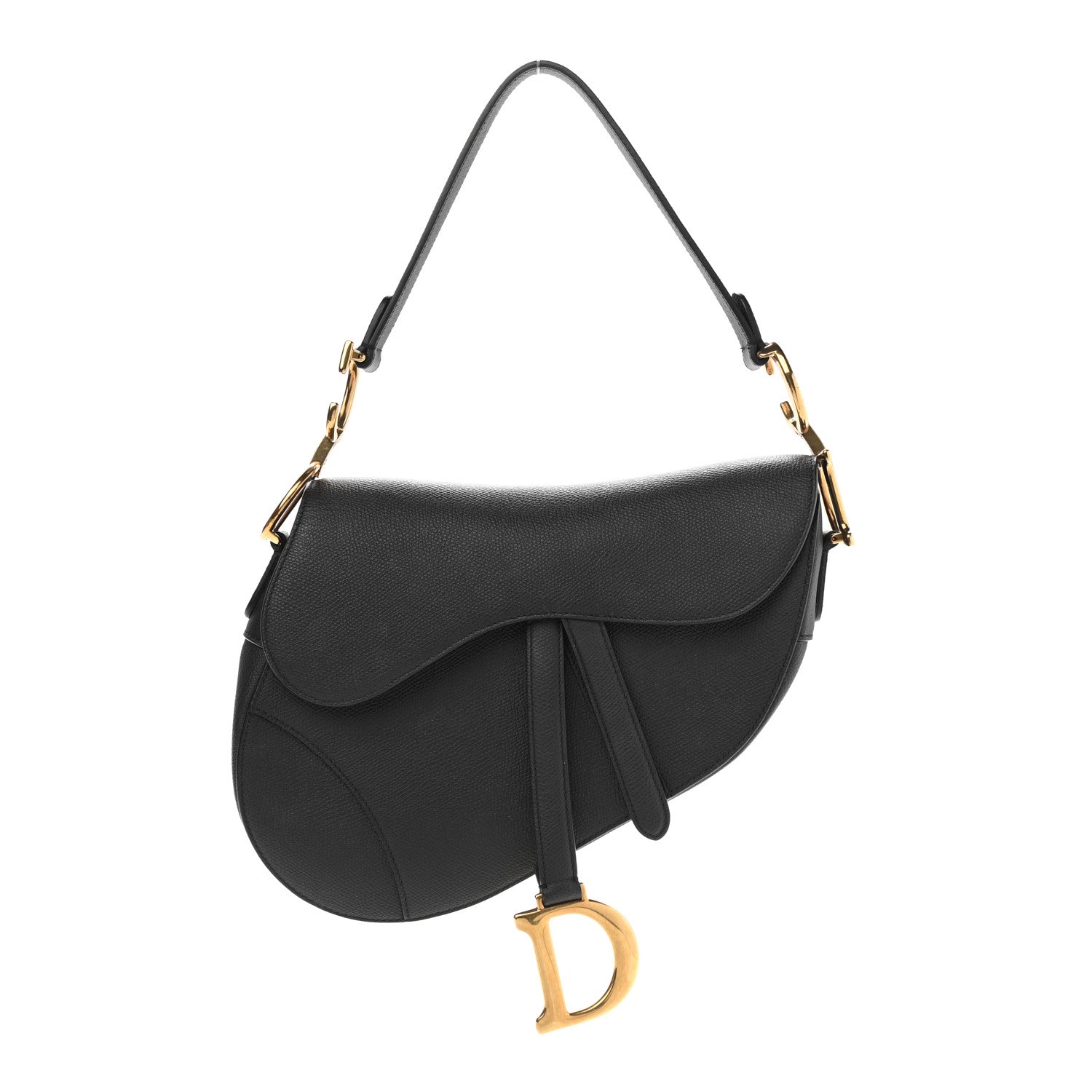 Christian Dior Grained Calfskin Saddle Bag Black 1 of 13