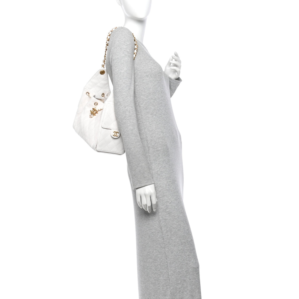 Chanel Caviar Quilted Small Chanel 25 Handbag White 2 of 10