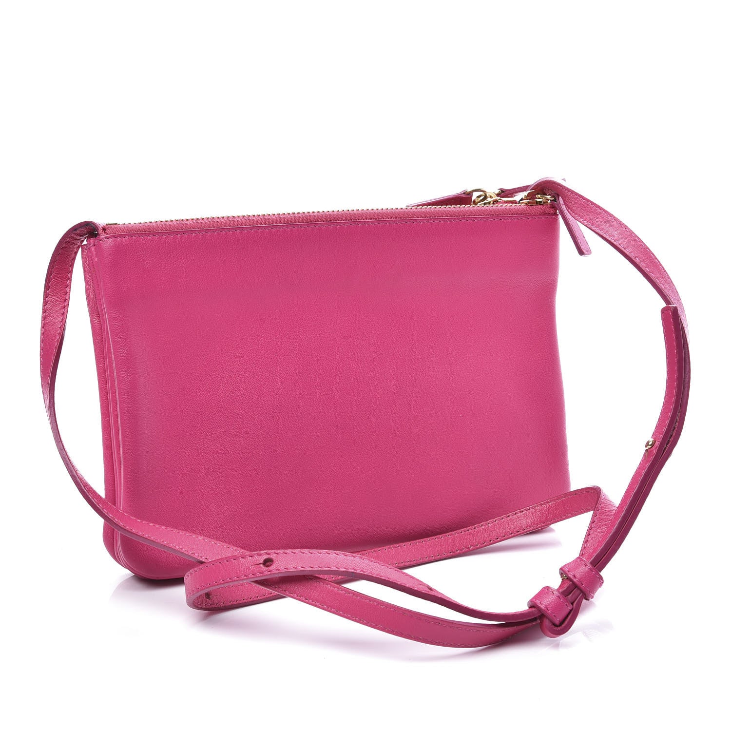 Celine Lambskin Small Trio Crossbody Bag Fuchsia 2 of 12