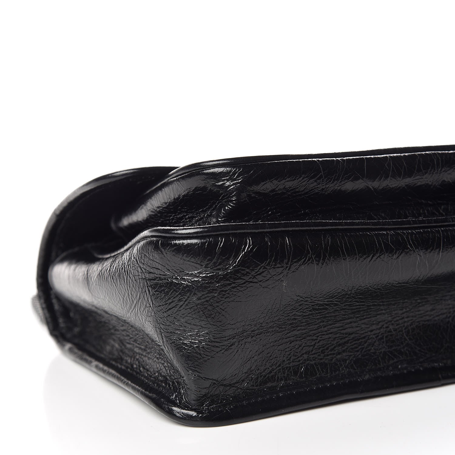 Saint Laurent Crinkled Calfskin Matelasse Monogram Baby Niki Chain Satchel Black 5 of 11