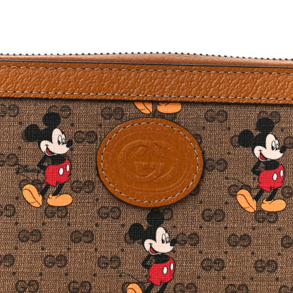 Gucci X DISNEY Mini Vintage GG Supreme Monogram Mickey Mouse Zip Around Wallet Beige Vintage Sun Oil 7 of 10