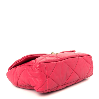 Chanel Goatskin Quilted Large Chanel 19 Flap Dark Pink 4 of 11