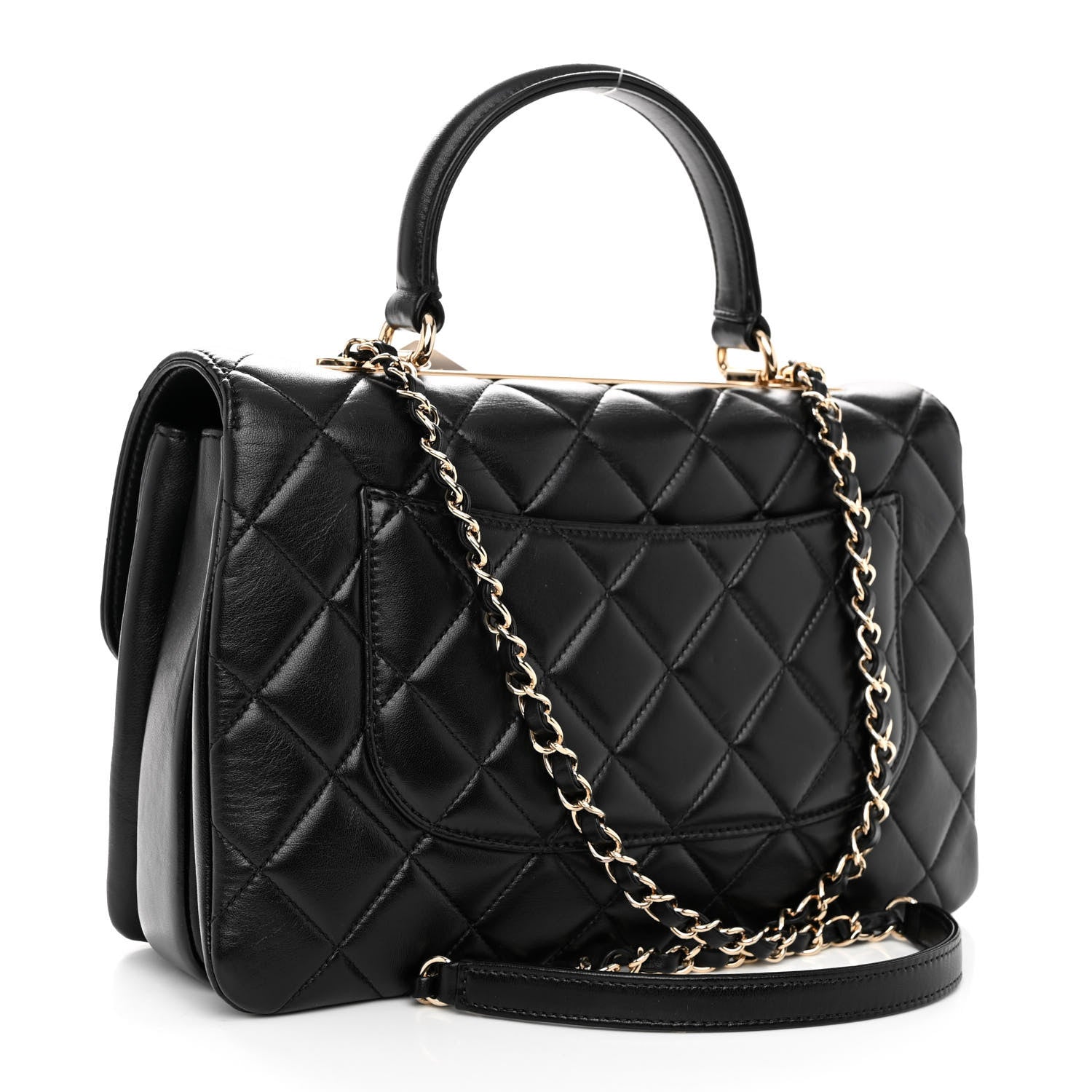 Chanel Lambskin Quilted Medium Trendy CC Flap Dual Handle Bag Black 3 of 10