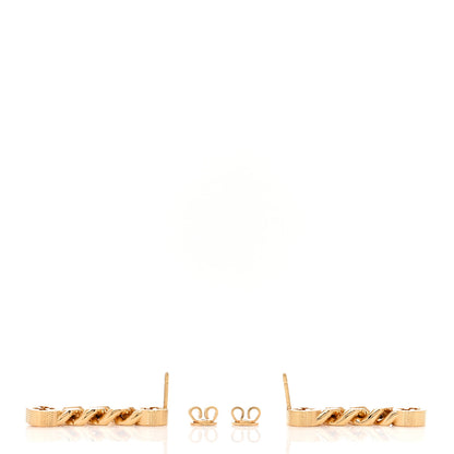 Gucci Metal Double Interlocking G Chain Drop Earrings Gold 3 of 3