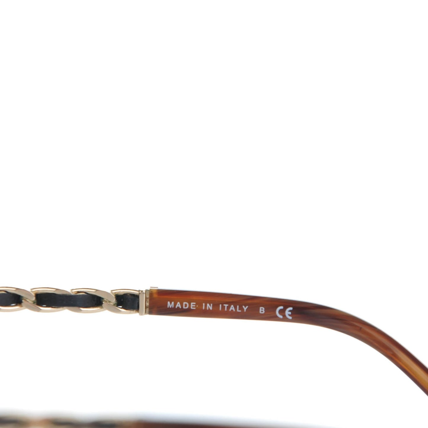 Acetate Metal Lambskin Chain Square Sunglasses 5210-Q Brown