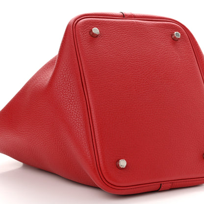 Hermes Taurillon Clemence Picotin Lock 22 MM Rouge Casaque 9 of 11