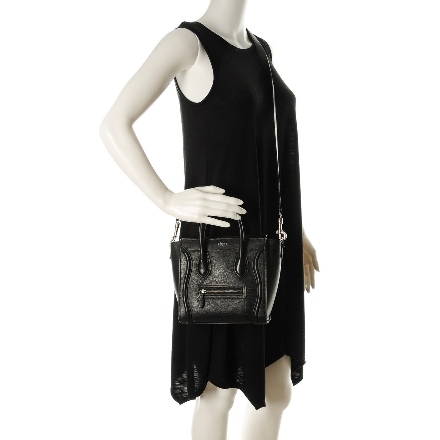 Drummed Calfskin Nano Luggage Black