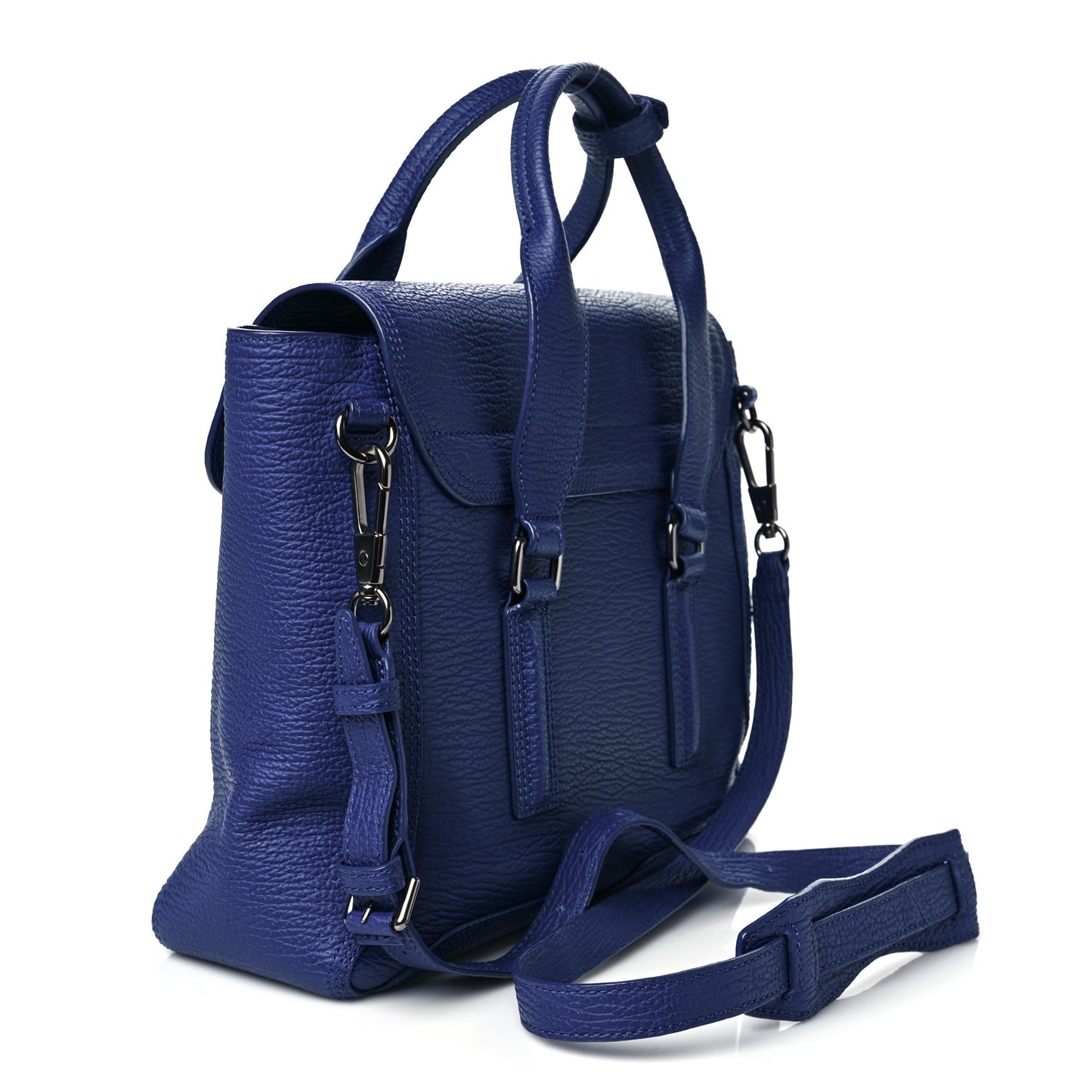 Textured Calfskin Medium Pashli Satchel Cobalt