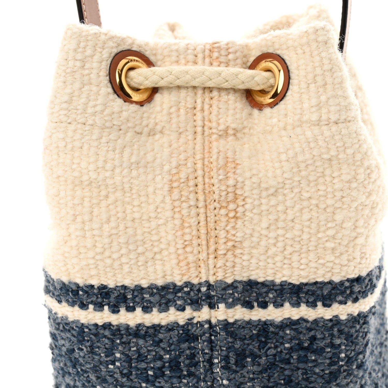 Celine Plein Soleil Textile Calfskin Teen Drawstring Bag Cream 12 of 12