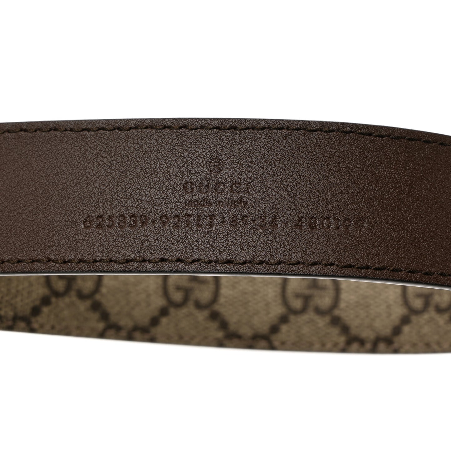 GG Supreme Monogram Matte Plutone Calfskin Double G 30mm Belt 85 34 Beige Ebony New Acero