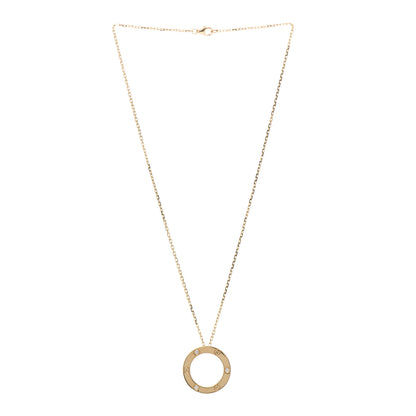Cartier 18K Yellow Gold 3 Diamonds LOVE Pendant Necklace 3 of 5