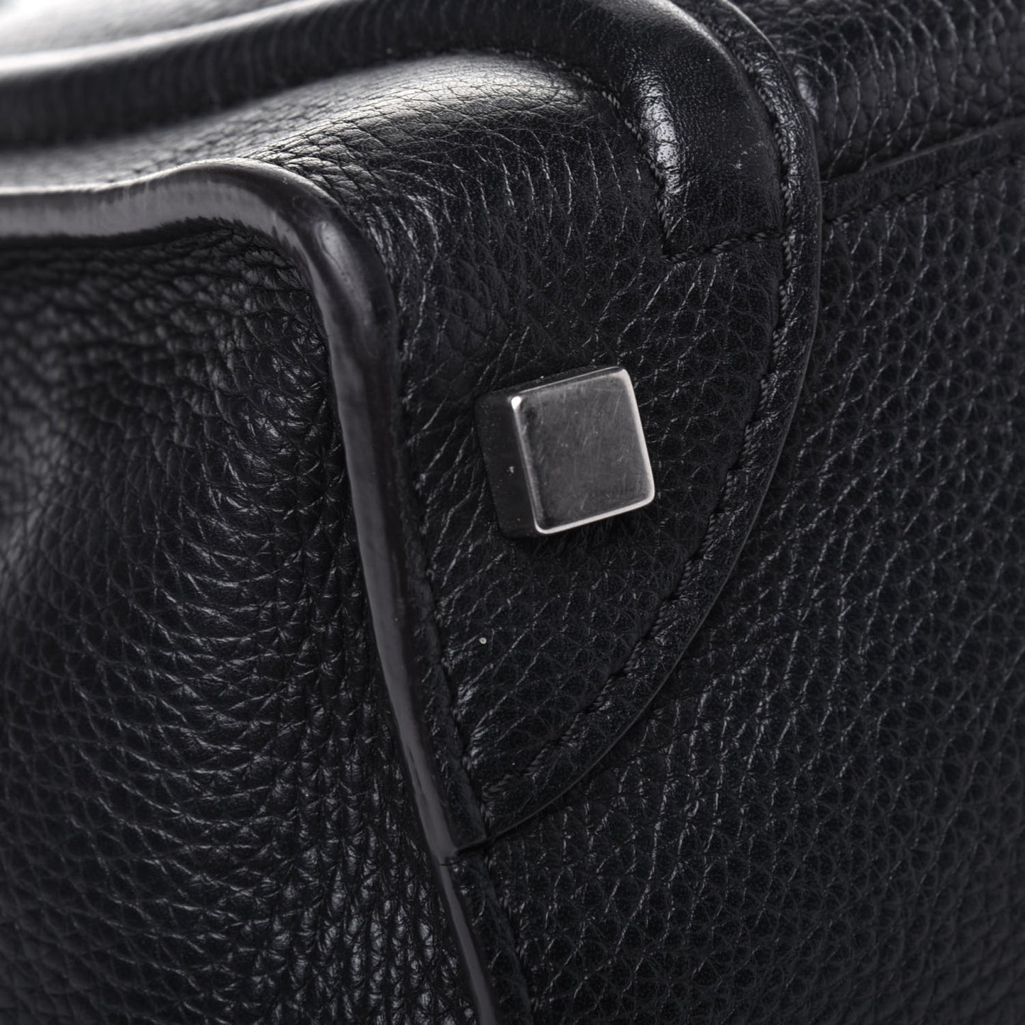 Drummed Calfskin Micro Luggage Black