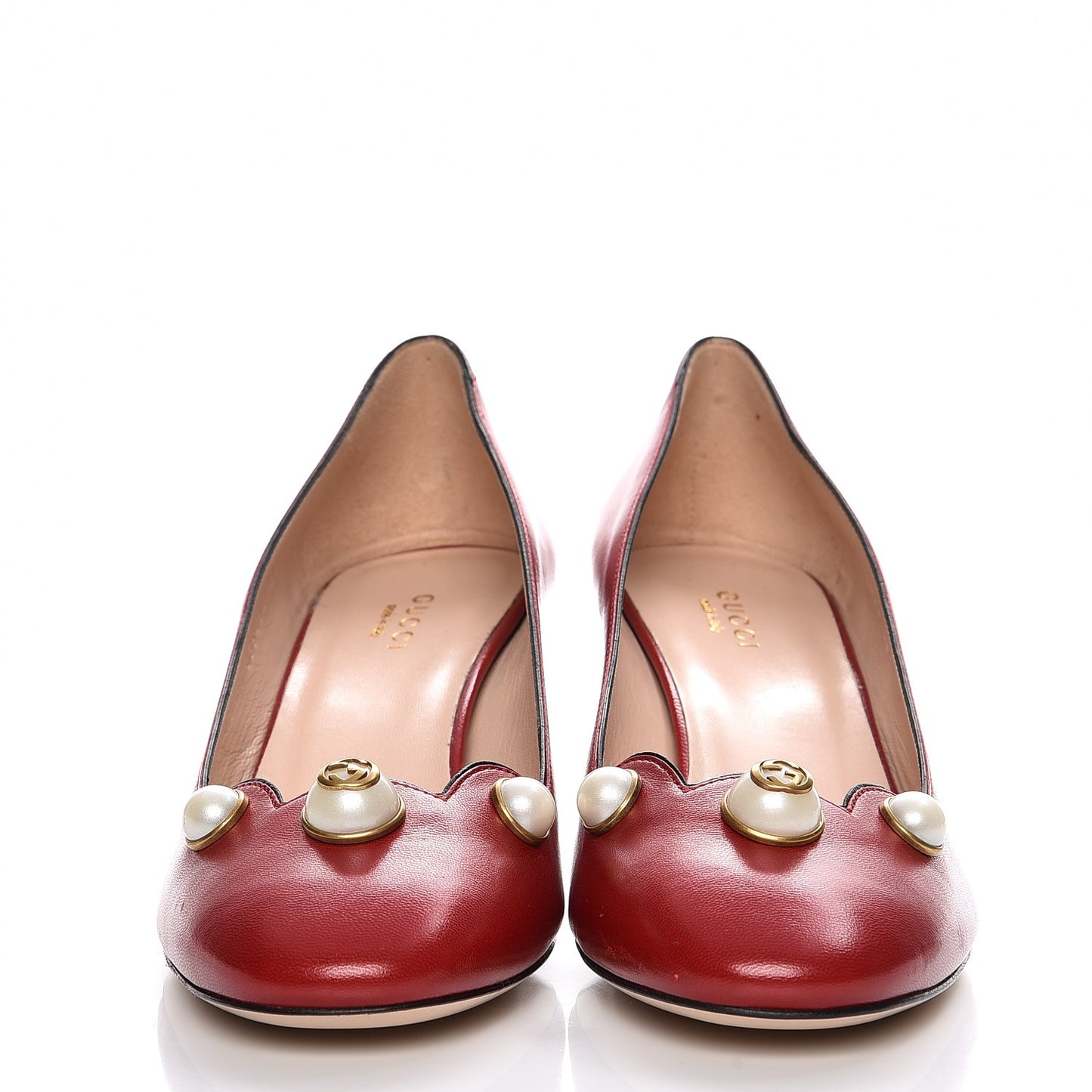 Nappa Pearl Pumps 38 Hibiscus Red