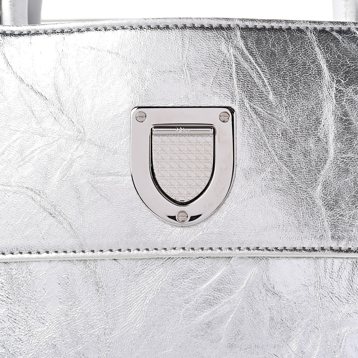 Christian Dior Metallic Calfskin Medium Diorever Flap Silver 7 of 10