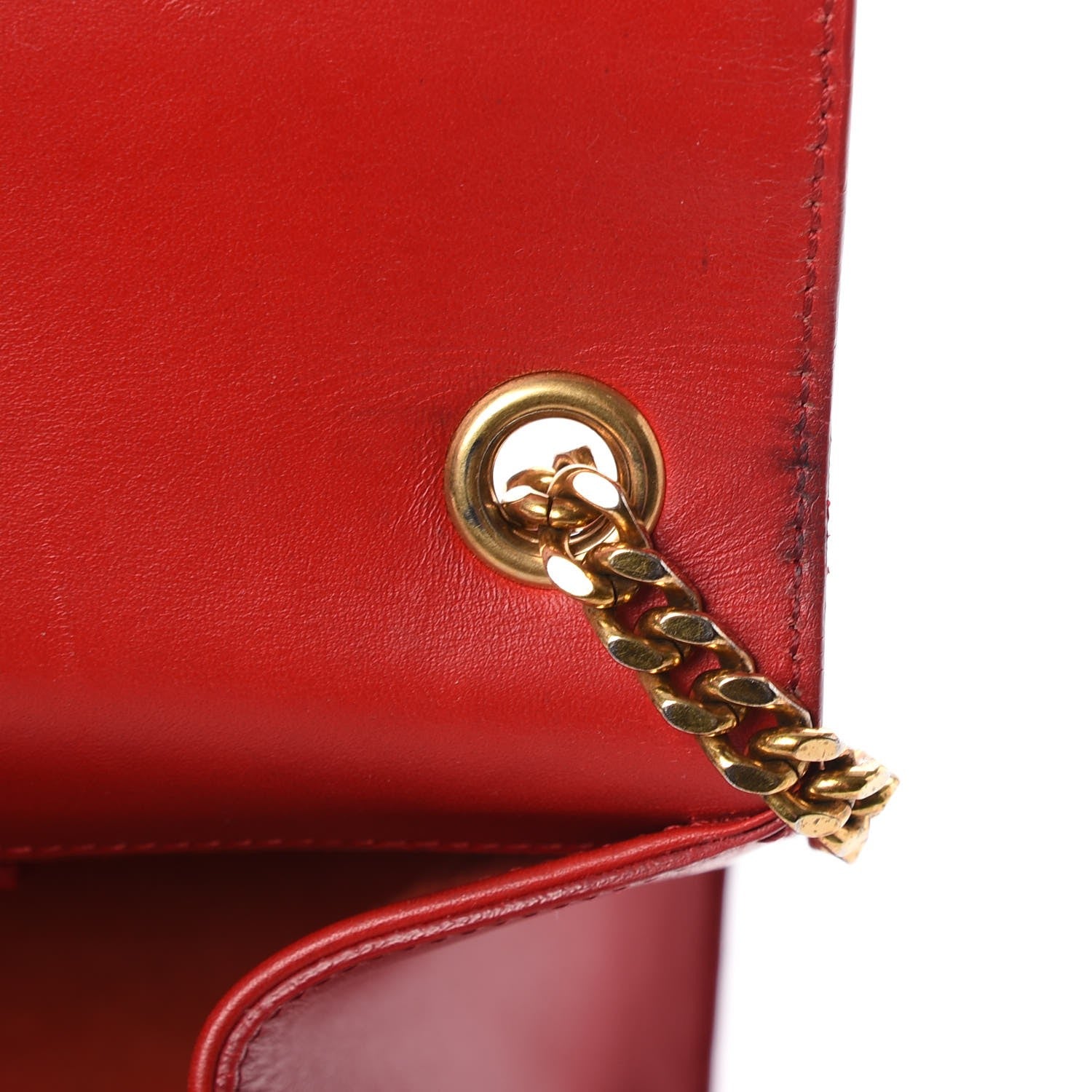 Saint Laurent Smooth Calfskin Medium Classic Monogram Kate Tassel Satchel Lipstick Red 21 of 25