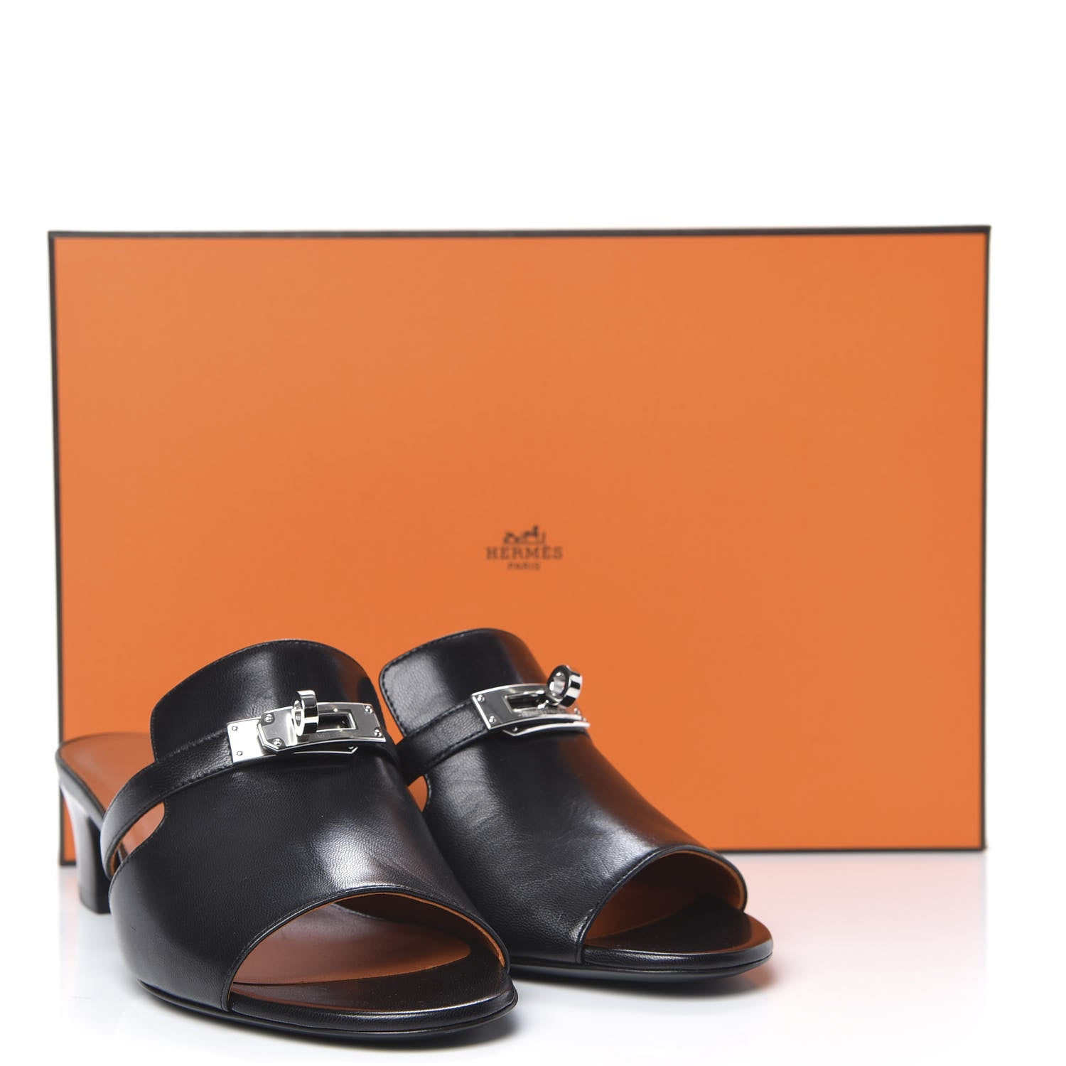 Hermes Goatskin Candy Sandals 37.5 Black 8 of 8